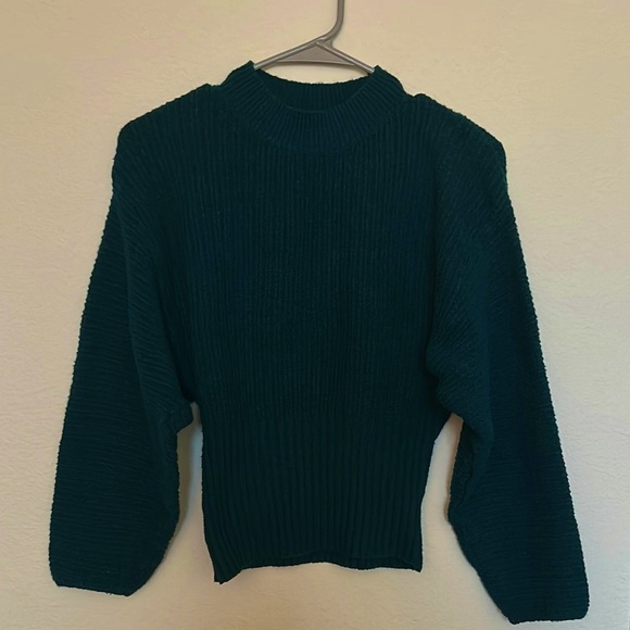 Pink Rose Cozy Ribbed Knit Sweater Teal - Picture 1 of 3